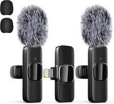 2-Pack Wireless Lavalier Microphone for iPhone iPad - Lightning