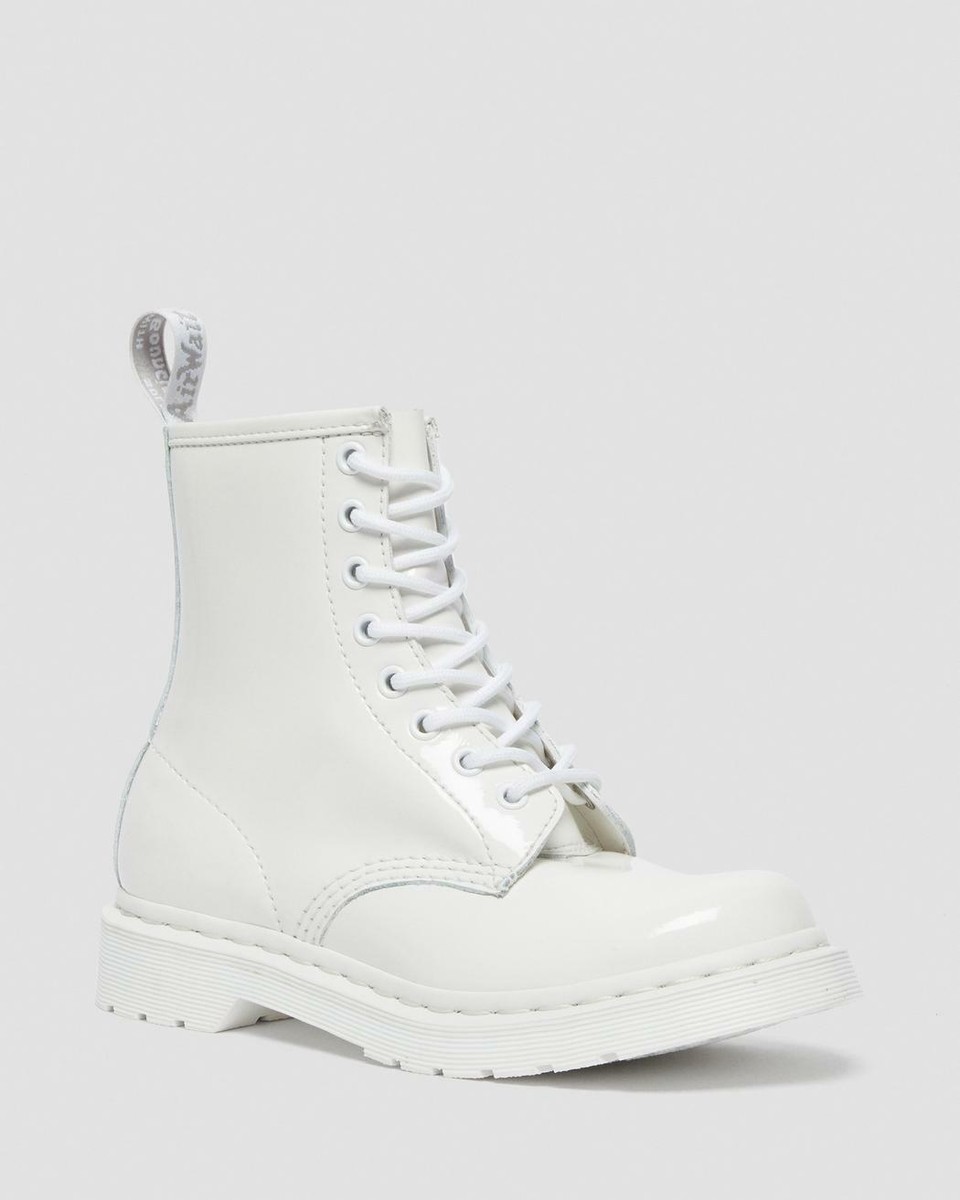 Dr. Martens Women's 1460 Mono White Patent Lamper 8-Eye Dr. Martens Women's 1460 Mono White Patent Lamper 8-Eye