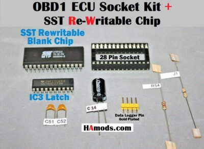 OBD1 Full Socket KIT + SST Re-Writable Chip Honda P28 P06 P72 P75 P61 P05 - Bild 1 von 2