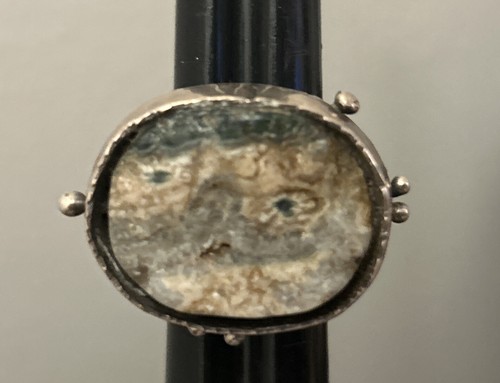 Vintage custom-made green Kyanite Gemstone Sterling Silver Heavy Ring Size 8 - Picture 9 of 21