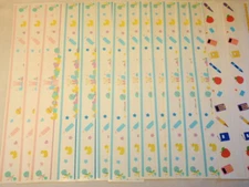 Mrs Grossman Design Lines Stickers Lot of 15: Baby Boy, Girl Nursery, School