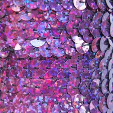 Sequin Trim Purple Violet Hologram 8mm flat strung by the yard. Made in USA.