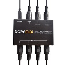 Professional 1 In 6 Out MIDI Thru Box THRU-6 Pro Splitter with Message Filter