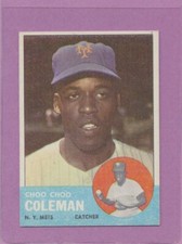 ERROR 1963 Topps Choo Choo Coleman #27 MISSING INK EVERYWHERE ~ NM CENTERED