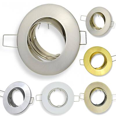10x Einbaurahmen Set rund GU10 MR16 schwenkbar 75-80mm Gehäuse Einbaustrahler