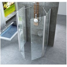 Box doccia a tre lati 6mm con doppia apertura a saloon cristallo trasparente |9