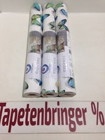 Papiertapete Erismann Conpart 3X 224089 (3Rollen) Schmetterlinge Weiß Blau Gelb
