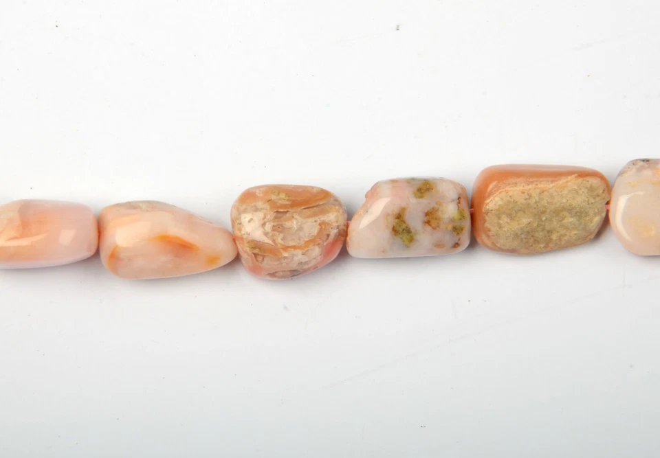 Natural Pink Opal Beads Smooth Nugget Beads 11 Inch Strand 11x14-12x20 MM Beads - Image 4 of 4