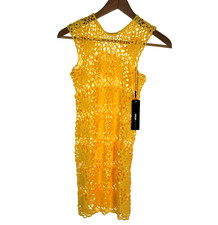 Sexy Yellow Crochet Cover Up Mini Dress - Brand NEW!