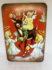 Christmas Wall Decor Holiday Vintage Style Die Cut Cardboard 4.5 x 6.5