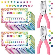 200 Pcs Reward Punch Cards and 2 Handheld Punch Kit Behavior Incentive Awards...