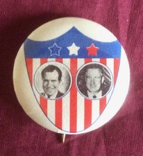 ORIGINAL 1968 RICHARD NIXON Spiro Agnew celluloid JUGATE pinback button FINE