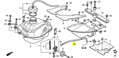 OEM Honda Fuel Petcock Fuel Line 17681-HM8-000 Recon 250 Sportrax