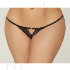 New women's lace panty sexy lingerie intimates gift 1X/2X 3X/4X BLACK 10836X