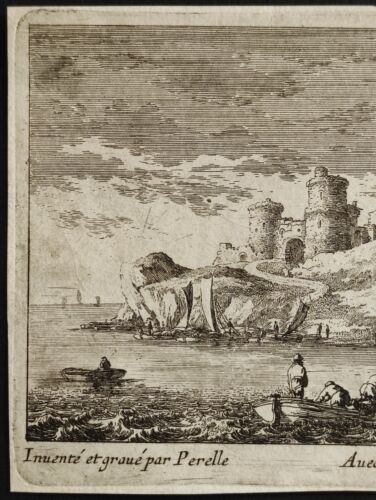Landscape with boats and fortress on the sea, Perelle, Mariette, Stampa XVII - Picture 3 of 10