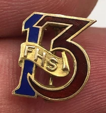Antique R.G. Rold Gold Frankford High School Lapel Pin 1913 FHS Philadelphia