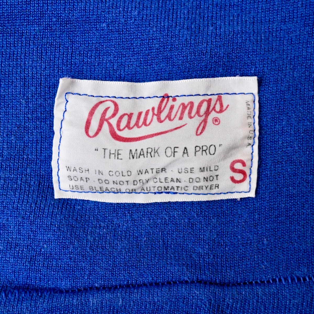 Vintage 60s 70 s Rawlings Royal Blue Cotton Rayon Jersey Football