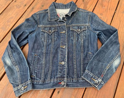 Gap Jean Jacket Women Medium Blue Denim Limited Edition Button Up Cotton Trucker
