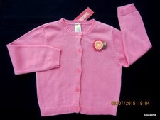 Gymboree Tropical Garden Coral Pink Flower Sweater Cardigan 5 NWT New