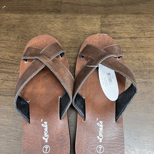 Locals Crossover Slip On Sandals Flip Flop Women’s Size 7 Brown NEW - Picture 4 of 4