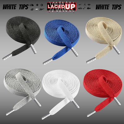 FLAT SHOELACES WITH METAL AGLETS LACE TIPS LACES FOR ALL SHOES BY LACEDUP