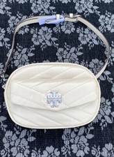 Tory Burch Kira Chevron Distressed Belt Bag 75453 Cream Fanny Pack Purse