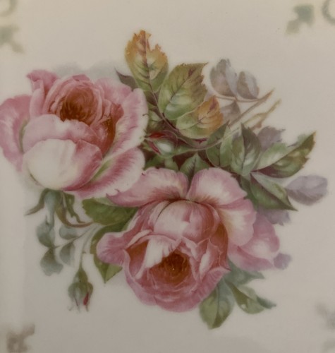 Triple Crown China Germany 224 Plate 8 3/8" Dia. Pink Rose Green Leaves Plate - Picture 4 of 8