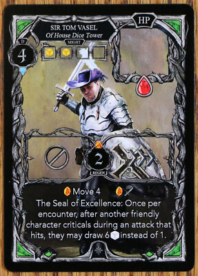Oathsworn Into the Deepwood Sir Tom Vasel Promo Ally Card Dice Tower Kickstarter