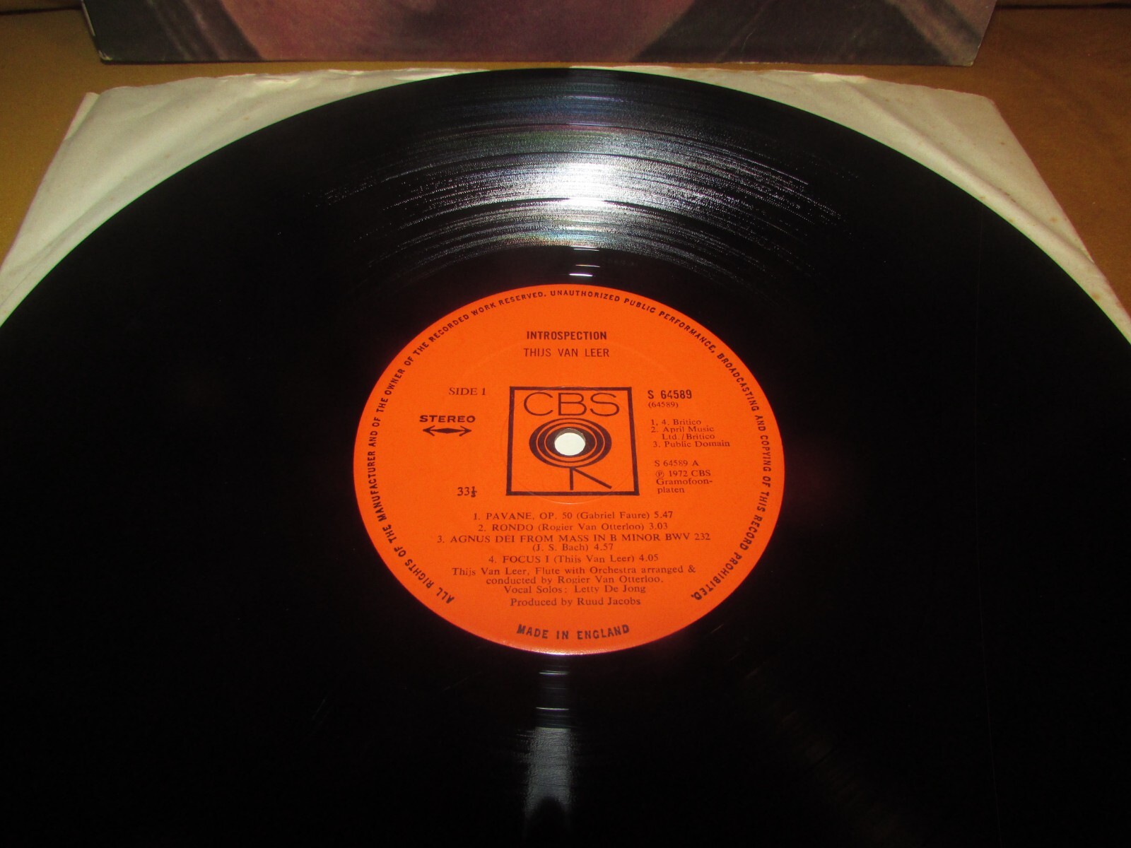 THIJS VAN LEER Introspection ORIG 1st UK CBS 1972 EXCELLENT