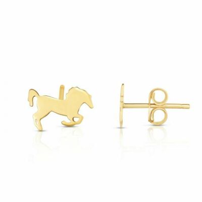 1/4'' Pferde Ohrstecker echt 14K Gelbgold 0,8gr