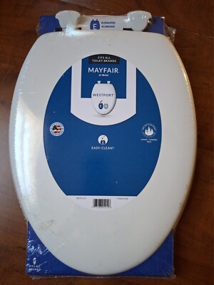 Mayfair By Bemis 44ECA 000 Round Molded Wood Toilet Seat, Easy-Clean & Change
