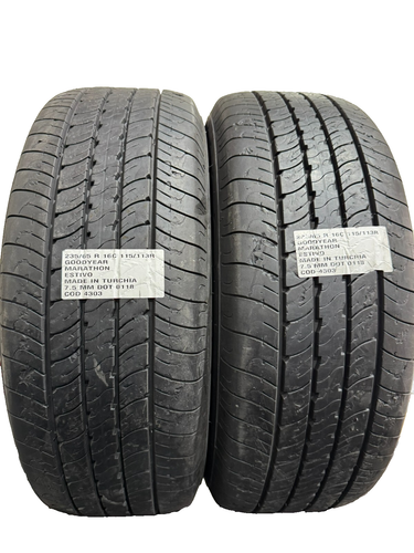 2 PNEUMATICI USATI 235/65 R 16C 115/113R GOODYEAR ESTIVO 7.5 MM DOT 0118