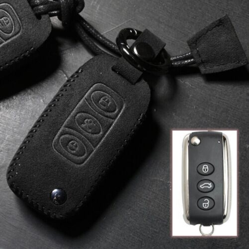 Alcantara Leder Auto Schlüsselanhänger Etui Abdeckung für Bentley Continental GT GTC Mulsanne