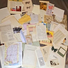 Vintage ephemera paper lot- 100+ original items-junk journal and mixed media art