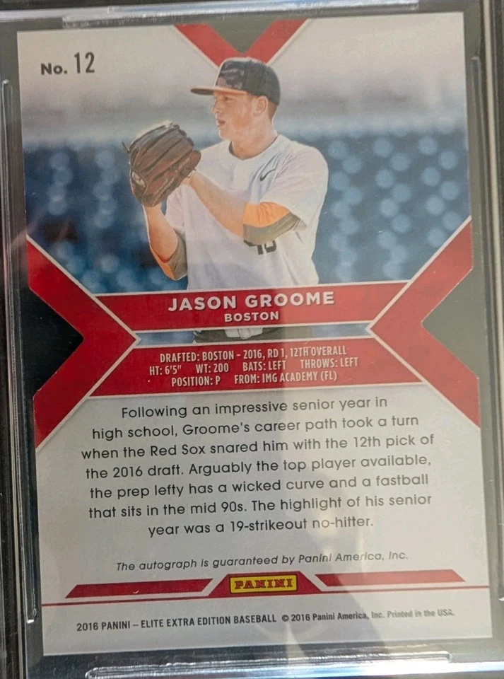 2016 Elite Extra Jason Groome Gold Die Cut Auto One Of One BGS 9.5 1/1 #12 RC - Image 4 of 4