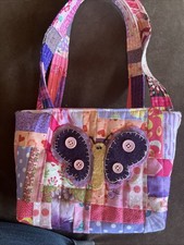 Handmade Pink And Purple Little Girl Purse With Butterfly