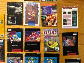 Nintendo 64 N64 Super SNES NES Manual Lot! 35+ Mario Yoshi DK StarFox Excitebike