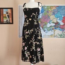 Floral Print Sweetheart Midi Dress F21 Size Medium