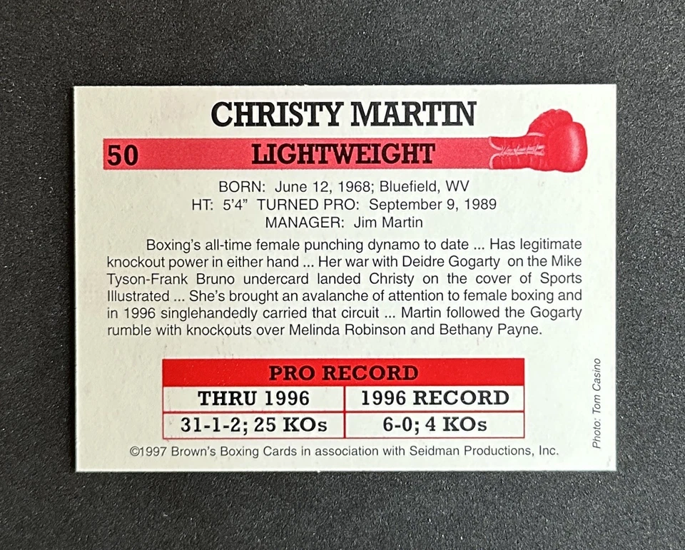 1997 Brown's Boxing Christy Martin #50 Christy Movie - Image 2 of 2
