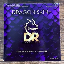 DR Strings DAP-11 Dragon Skins+ Coated Phosphor Bronze Acoustic Guitar Set 11-50