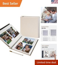 Linen-Wrapped Scrapbook Photo Album   40 Pages for All Your Special Moments