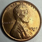 1942 S Uncirculated Lincoln Wheat Cent Exact Coin Imaged #LWC1482
