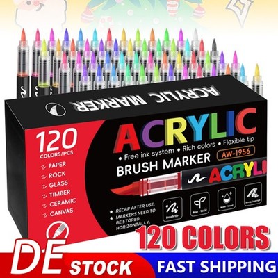 Acrylstifte für Steine Wasserfest, 120 Farben Permanent Acrylic Paint Marker Set