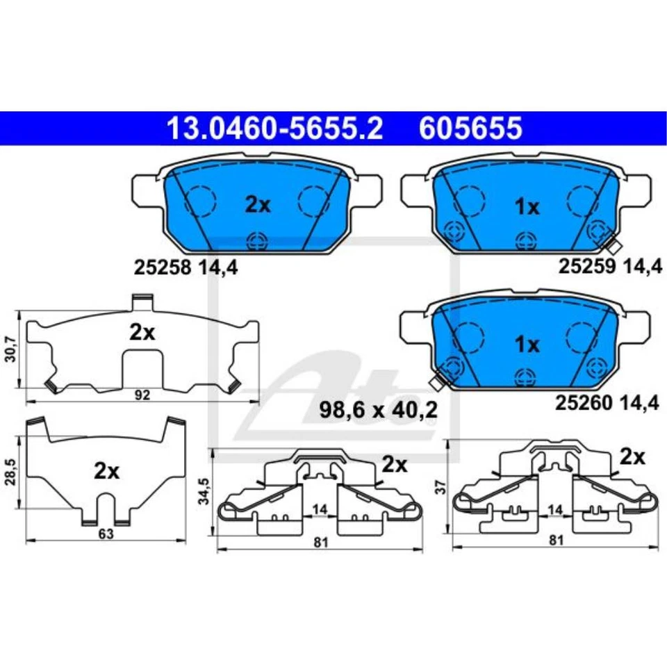 Plaquettes De Frein Arrière Pour Suzuki Swift IV FZ NZ 1.2 1.6 Vitara LY 1.4 - Photo 1/1