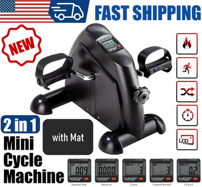 Under Desk Bike Pedal Exerciser Arm/Leg Exercise Portable Mini Bike LCD Display