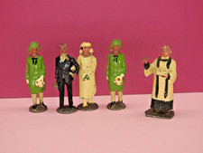 JOHILLCO ANTIQUE RARE PRE-WAR LEAD WEDDING PARTY PRIEST BRIDE GROOM BRIDESMAIDS