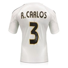 Roberto Carlos Signed Original Real Madrid 2004-05 Home Football Shirt