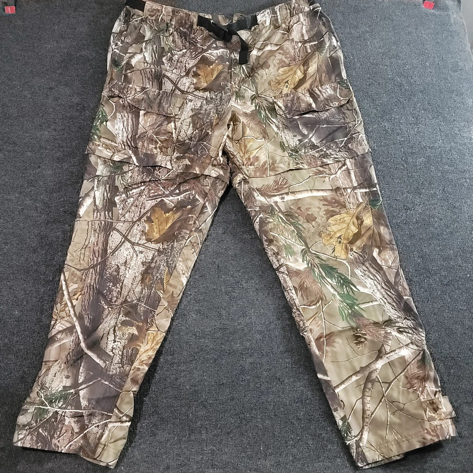 Russell Outdoors Treklite Convertible Camo Pants XL XLG Zip Off Shorts With Belt - Image 2 of 4