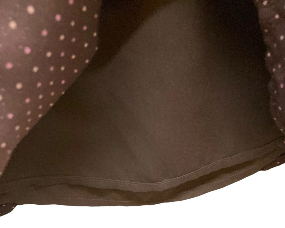 GAP Skirt Size 0 Brown Polka Dot Pleated Lined Pencil Button Zip A Line Pink - Image 3 of 4