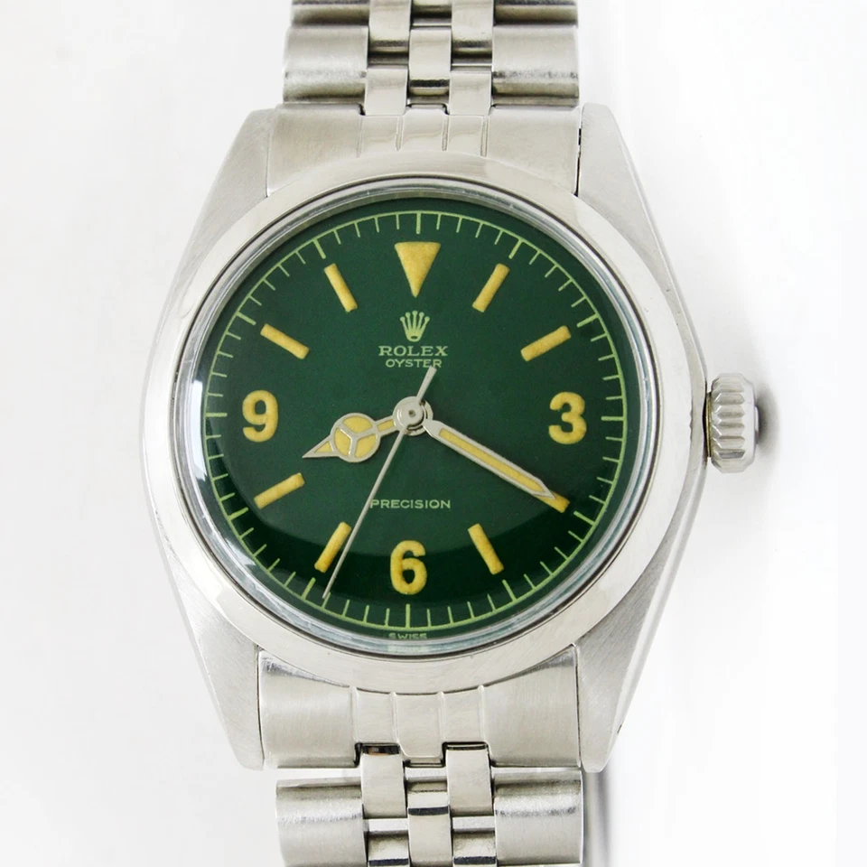 Reloj Rolex Oyster Vintage Cuerda Precisión Esfera Verde 34mm Hombre Acero Ref 6426 Foto 2 de 4
